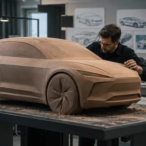 Vehicle design studio clay model