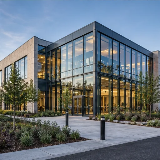 Completed modern building