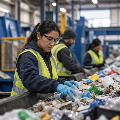 Recycling sorting facility