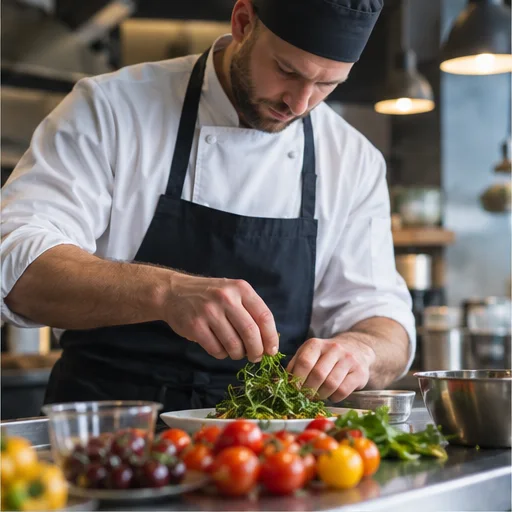 Chef preparing fresh ingredients