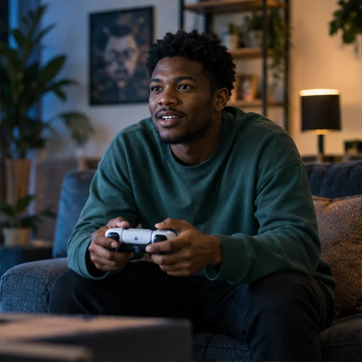 Player using game controller
