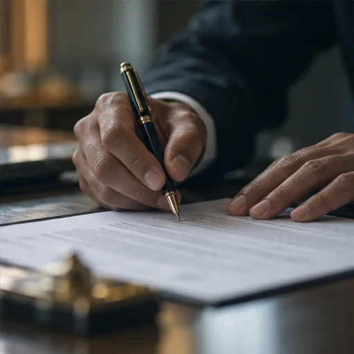 Contract signing closeup