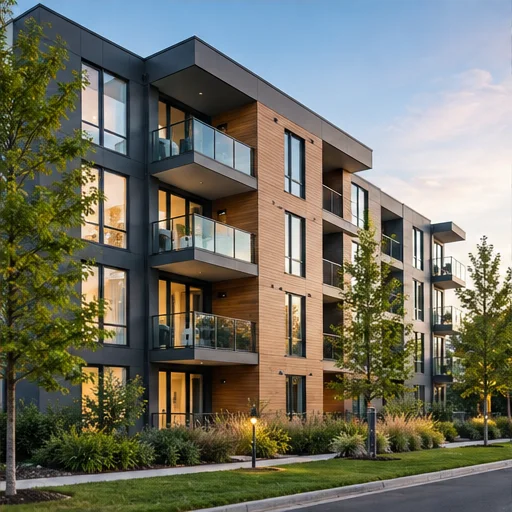 Modern apartment exterior