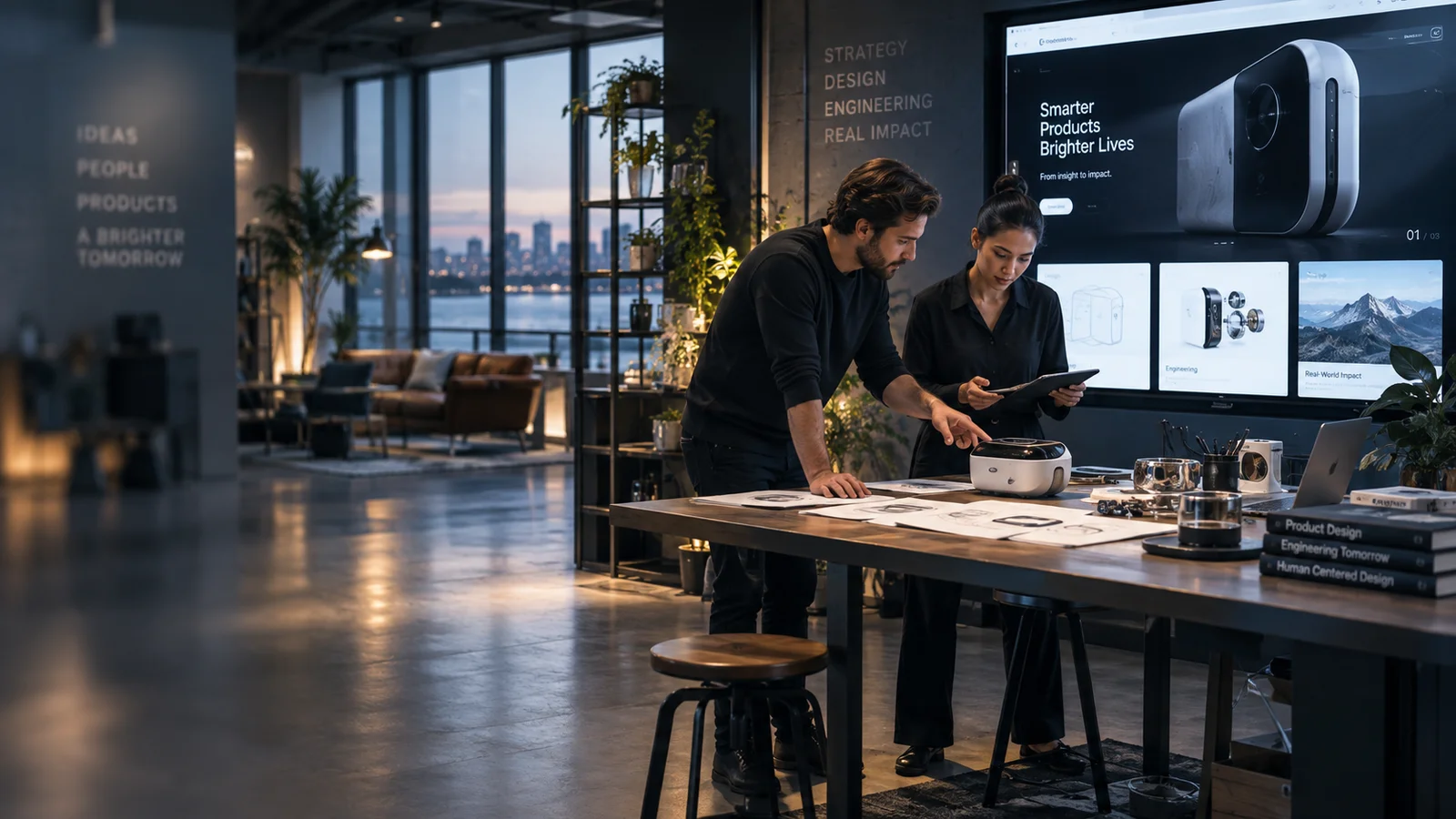 Product design and engineering collaboration in a technology studio